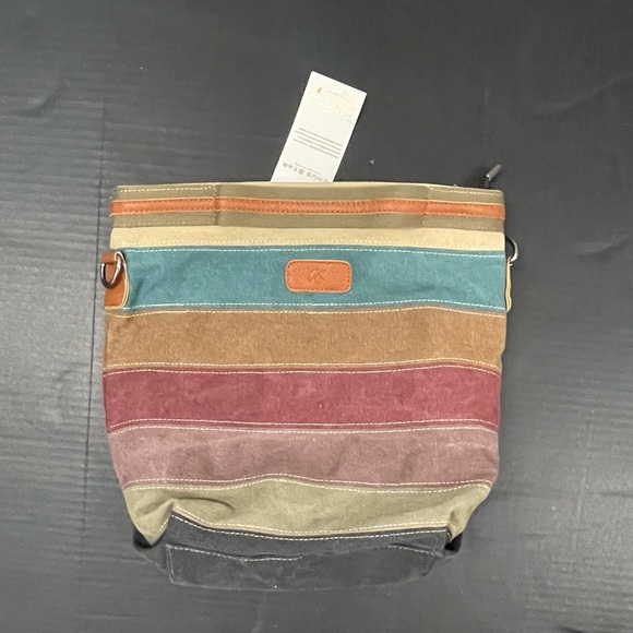 Snug Star Canvas Handbag Multi Color Striped Lattice Crossbody Bag - Picture 1 of 4